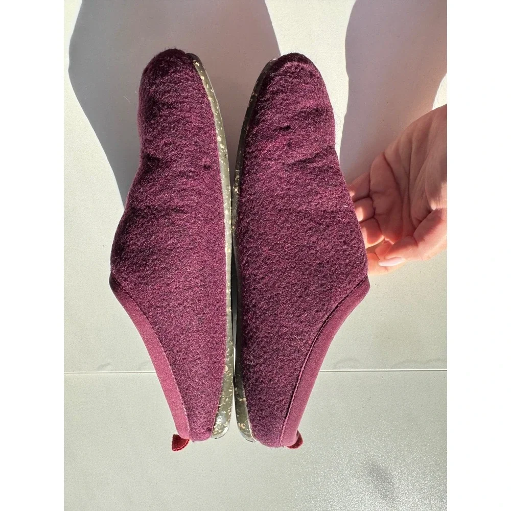 Camper Kids Felt Slippers Burgundy Size‎ 36 4 Mules Slip On Shoes